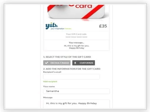 Wtyczka YITH WooCommerce Gift Cards Premium
