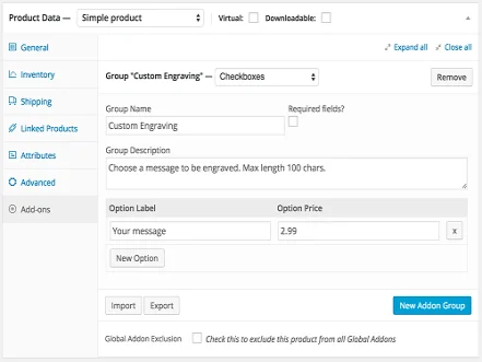 Wtyczka Addon Plugin WooCommerce Product Add-Ons