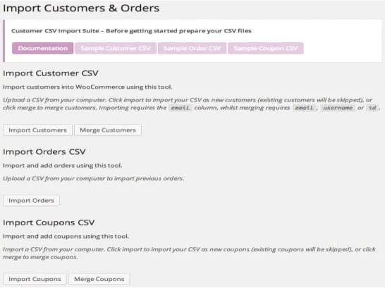 Wtyczka Woocommerce Customer/Order/Coupon Csv Import