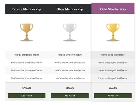 Wtyczka Addon Plugin Woocommerce Storefront Pricing Tables