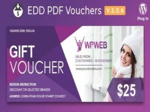 Wtyczka Addon Plugin Easy Digital Downloads – Pdf Vouchers
