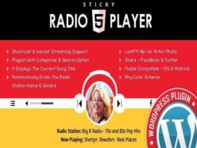 Wtyczka Sticky Full Width Radio Player WordPress Plugin