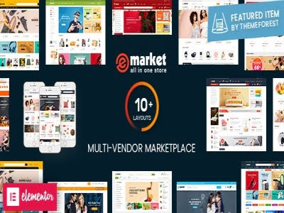 Szablon eMarket - Multi Vendor MarketPlace Elementor WordPress Theme | Sklep z dodatkami premium WP Allkeystore.pl