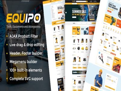 Szablon Equipo Parts And Tools WordPress WooCommerce Theme | Sklep z dodatkami premium WP Allkeystore.pl