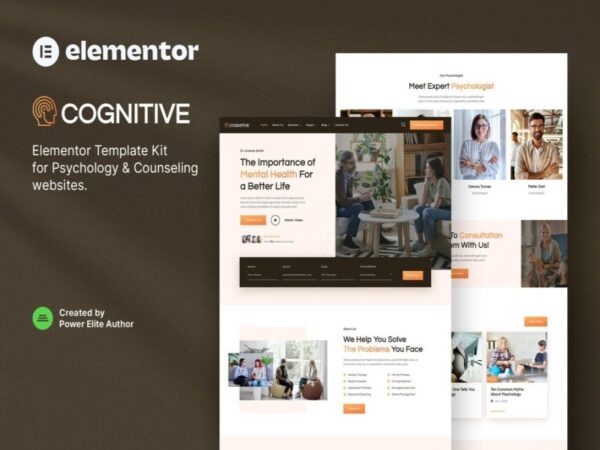 Szablon Cognitive Psychology Counseling Elementor Template Kit | Sklep z dodatkami premium WP Allkeystore.pl