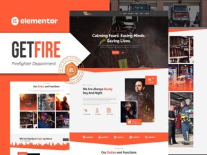 Szablon Getfire Firefighter Department Elementor Template Kit