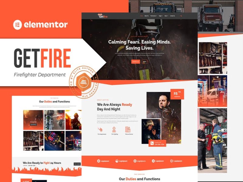 Szablon Getfire Firefighter Department Elementor Template Kit | Sklep z dodatkami premium WP Allkeystore.pl