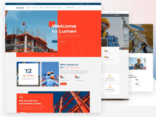 Szablon Lumen Multipurpose Theme For Constructions and Architecture | Sklep z dodatkami premium WP Allkeystore.pl