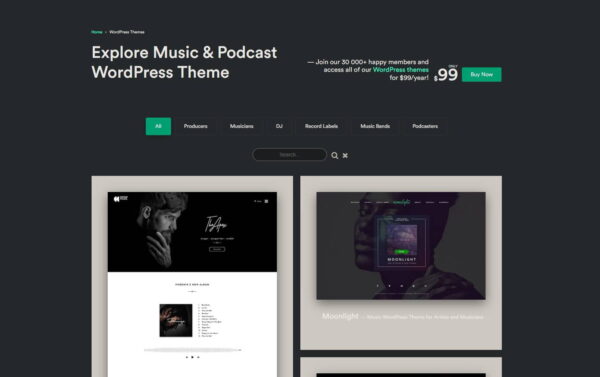 Szablon Sonaar Music Premium Music WordPress Themes for Musicians and Podcasters | Sklep z dodatkami premium WP Allkeystore.pl