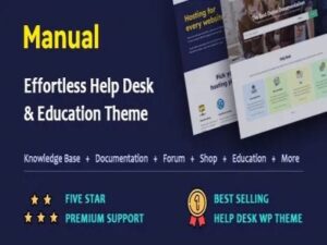 Szablon Manual Documentation Knowledge Base Education WordPress Theme