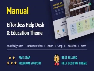 Szablon Manual Documentation Knowledge Base Education WordPress Theme | Sklep z dodatkami premium WP Allkeystore.pl