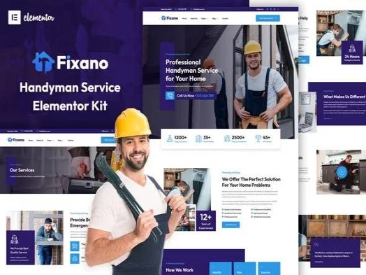 Szablon Fixano Handyman Services Elementor Template Kit | Sklep z dodatkami premium WP Allkeystore.pl