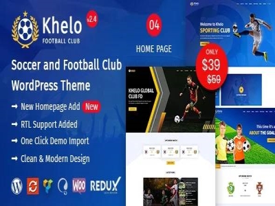 Szablon Khelo Soccer Sports WordPress Theme | Sklep z dodatkami premium WP Allkeystore.pl