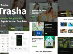 Szablon Trasha Waste Management Recycling Service Elementor Template Kit