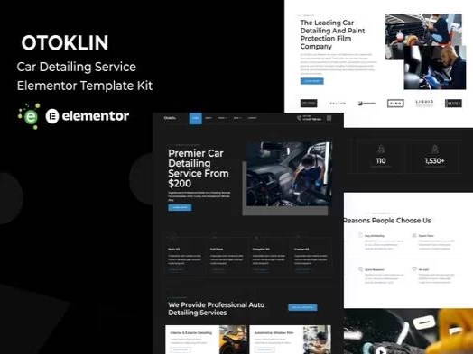 Szablon Otoklin Car Detailing Service Elementor Template Kit | Sklep z dodatkami premium WP Allkeystore.pl