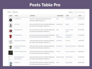 Wtyczka Posts Table Pro
