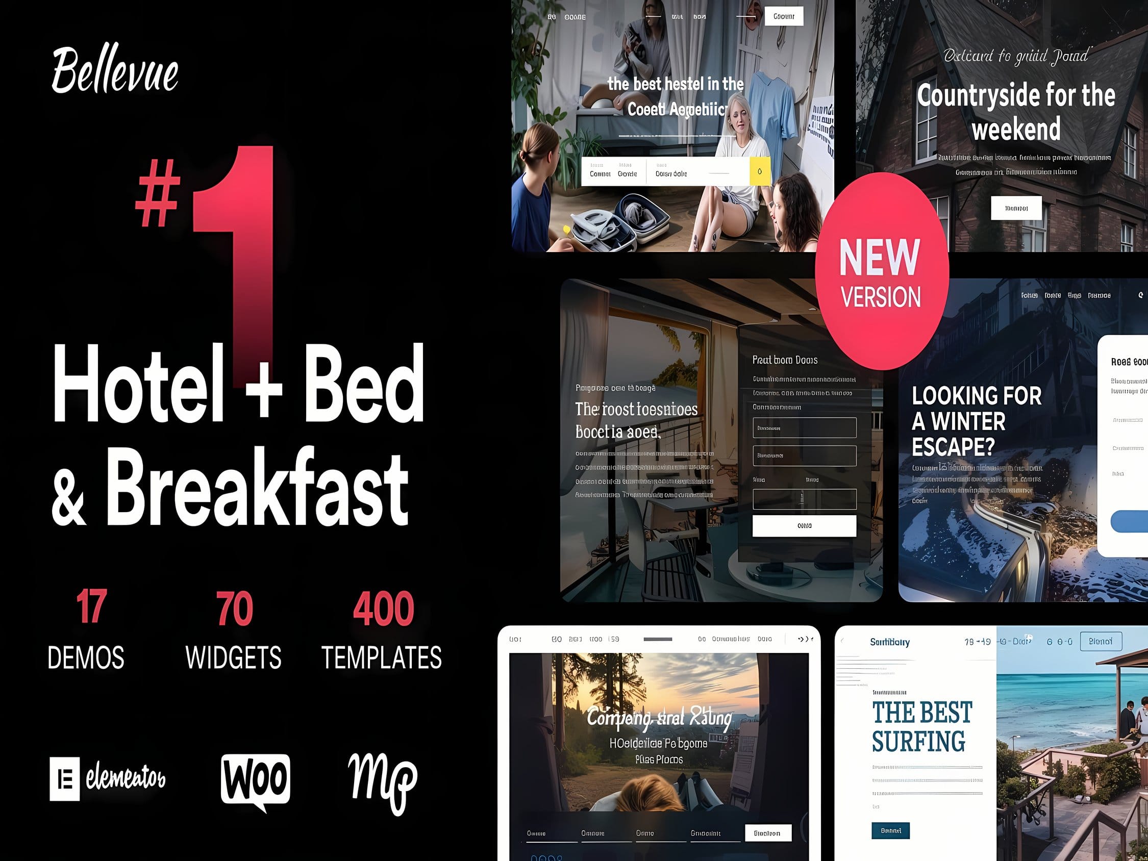 Szablon Bellevue Hotel Bed Breakfast WordPress Theme