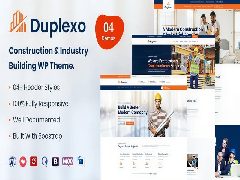 Szablon Duplexo Construction Renovation WordPress Theme