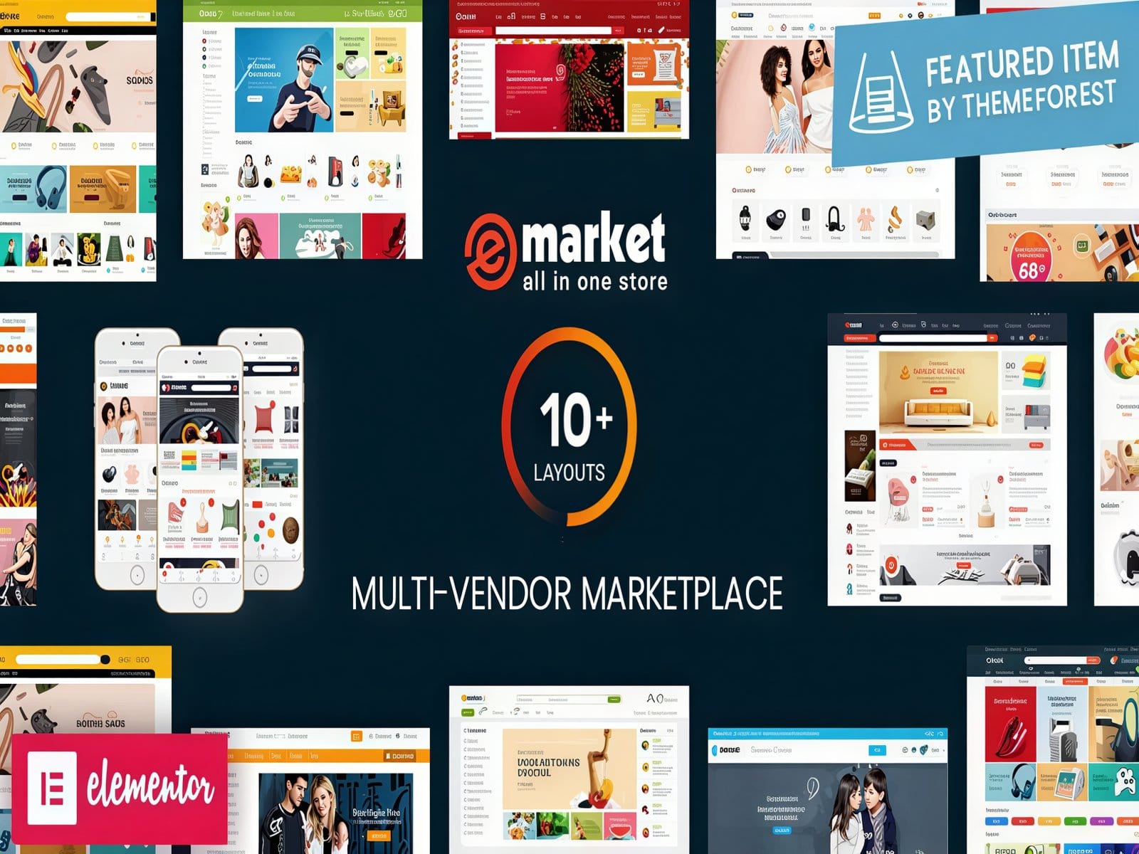 Szablon eMarket - Multi Vendor MarketPlace Elementor WordPress Theme