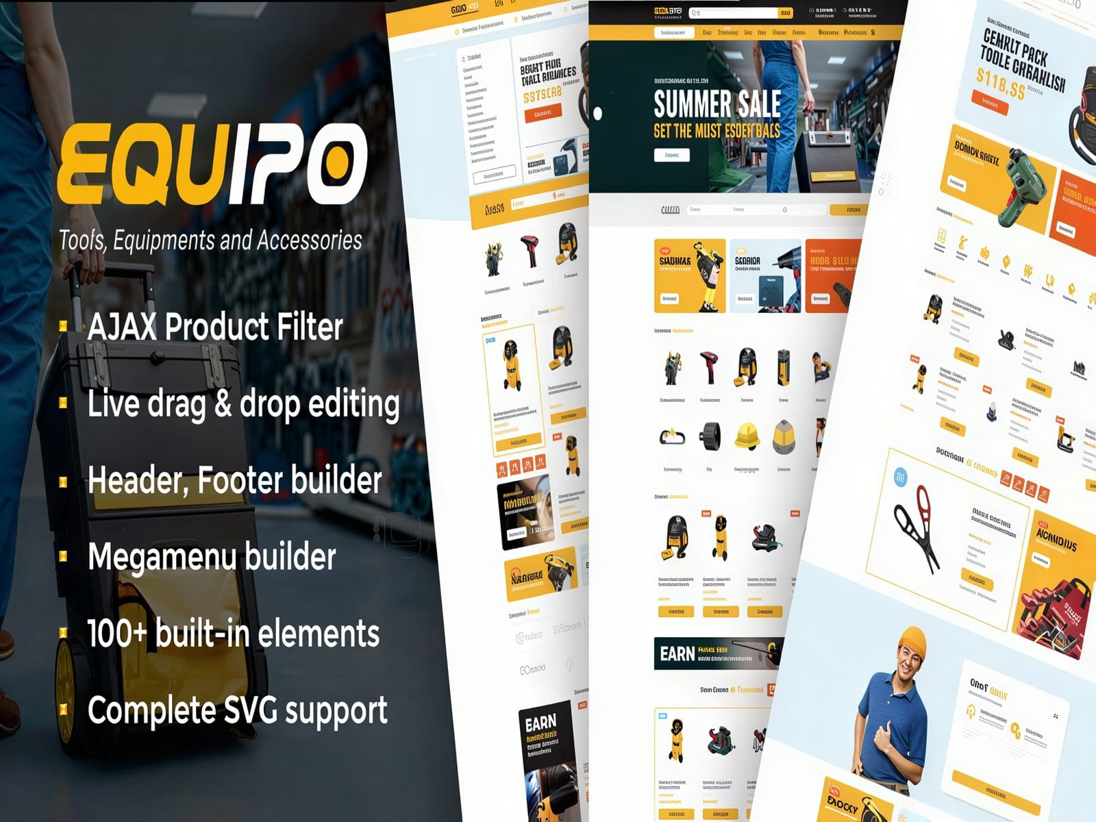 Szablon Equipo Parts And Tools WordPress WooCommerce Theme