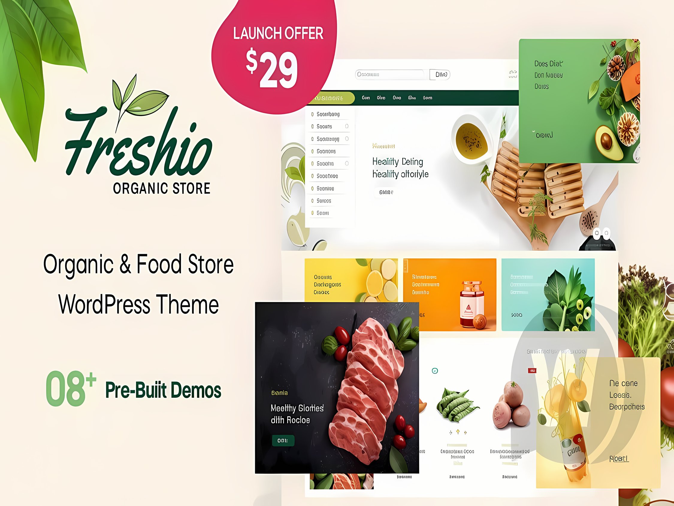 Szablon Freshio – organic food and grocery store WordPress theme