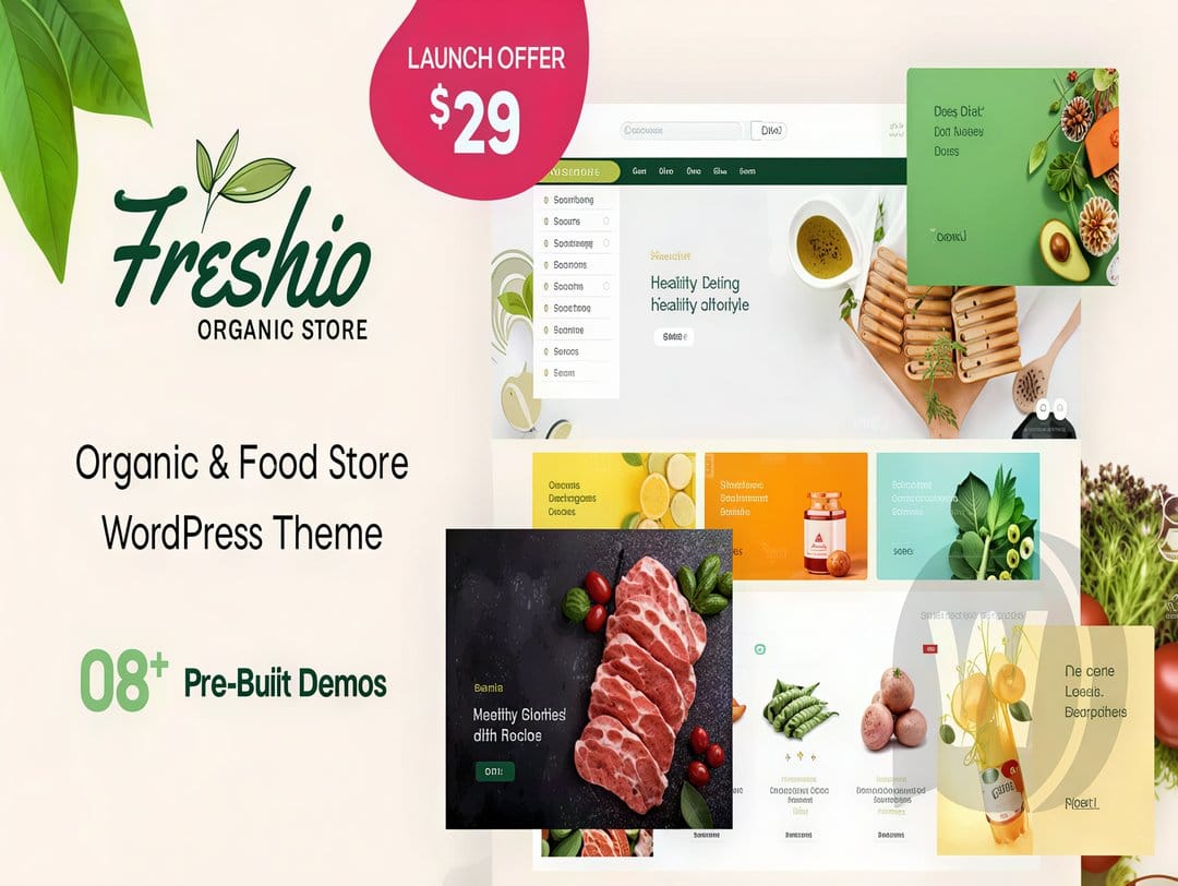 Szablon Freshio – organic food and grocery store WordPress theme