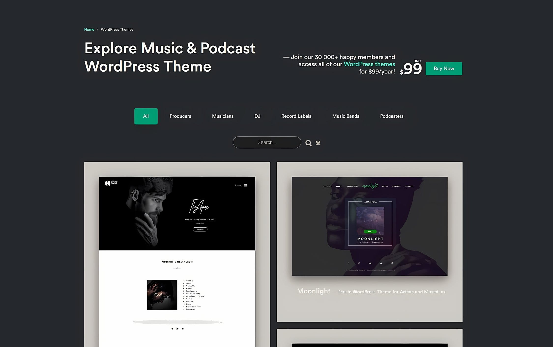 Szablon Sonaar Music Premium Music WordPress Themes for Musicians and Podcasters