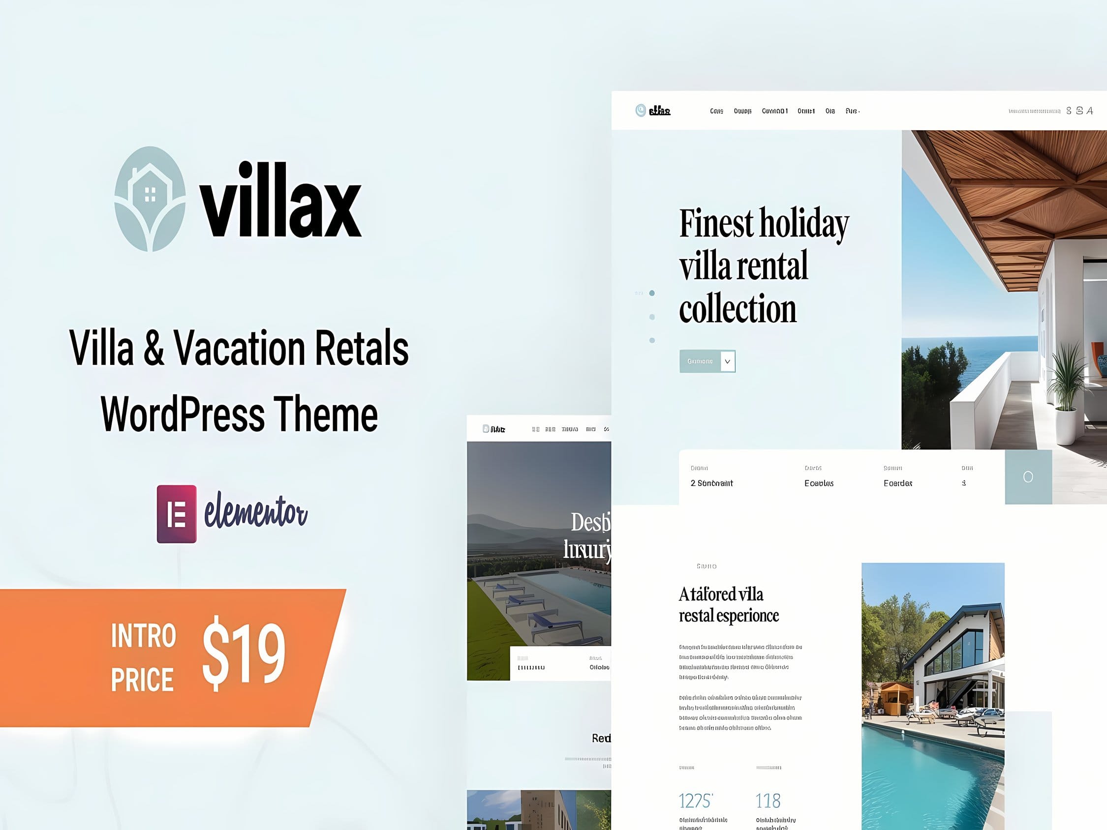 Szablon Villax Villa Vacation Rentals WordPress Theme