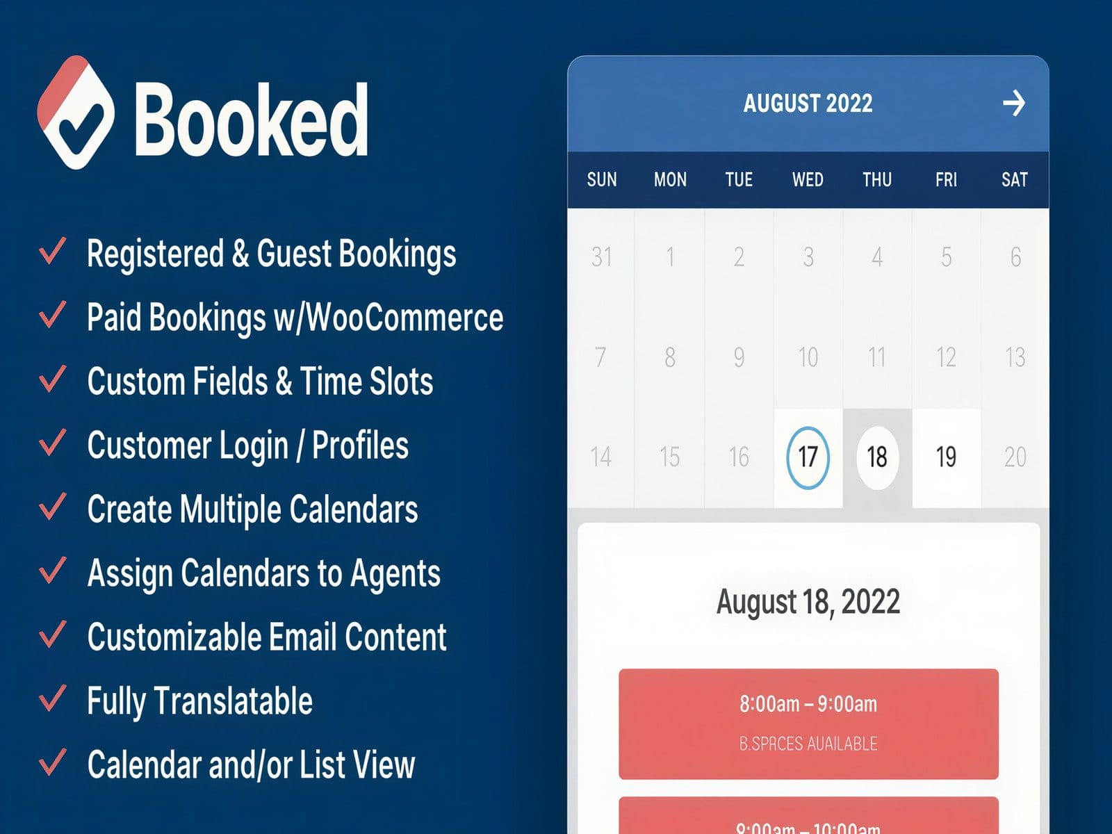 Wtyczka Booked Appointments – Appointment Booking For Wordpress