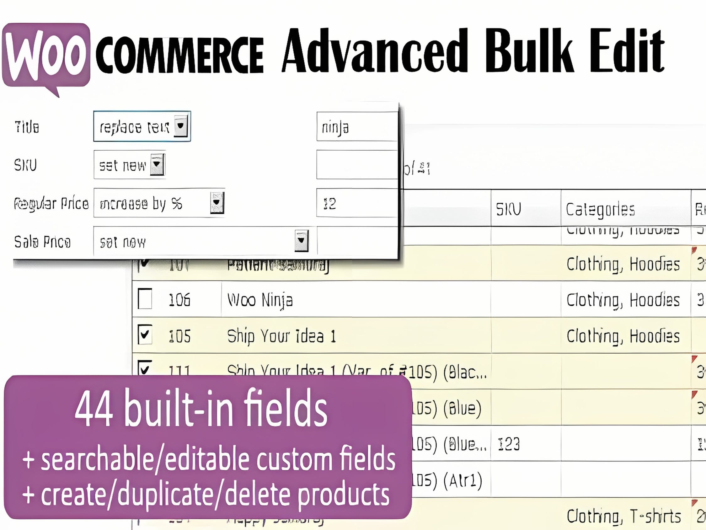 Wtyczka Woocommerce Advanced Bulk Edit