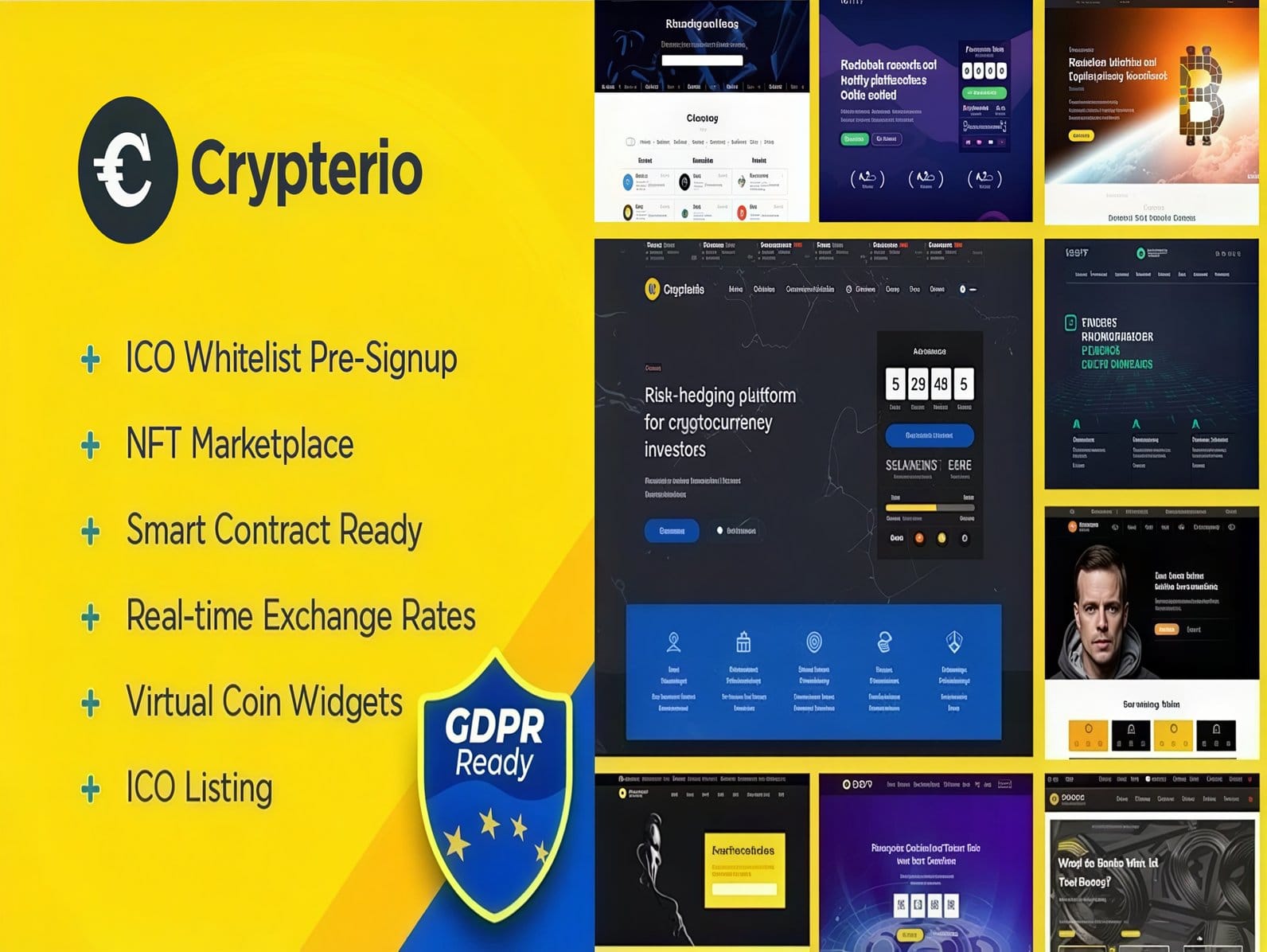 Szablon Crypterio ICO Landing Page and Cryptocurrency WordPress Theme