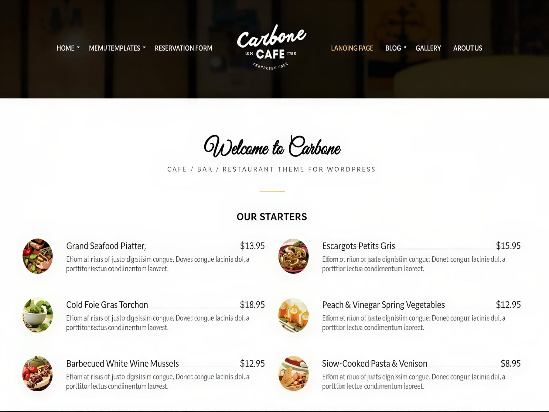 Szablon CSS Igniter Carbone WordPress Theme