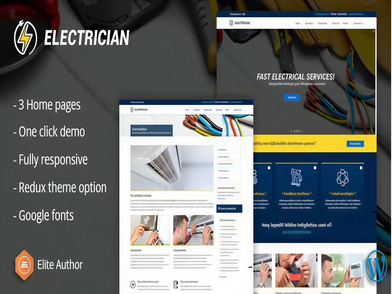Szablon Electrician – Electrical And Repair Service WordPress Theme