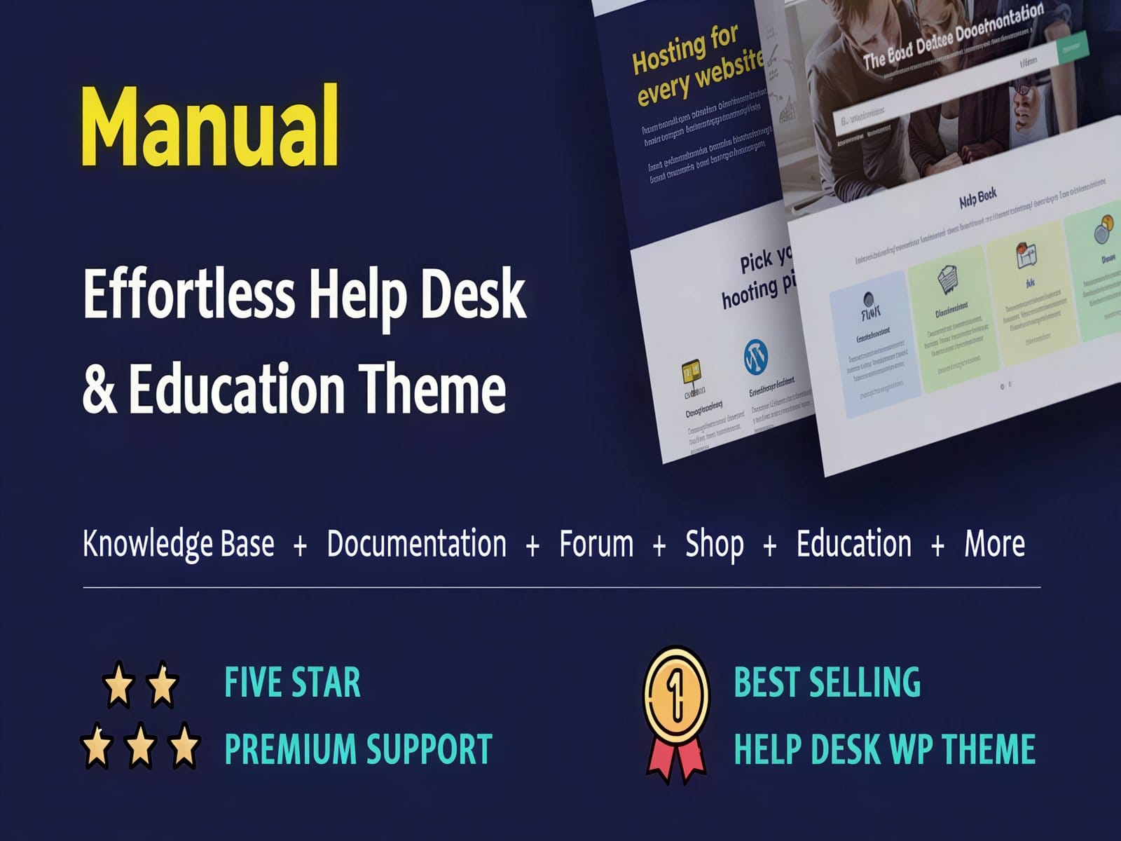 Szablon Manual Documentation Knowledge Base Education WordPress Theme