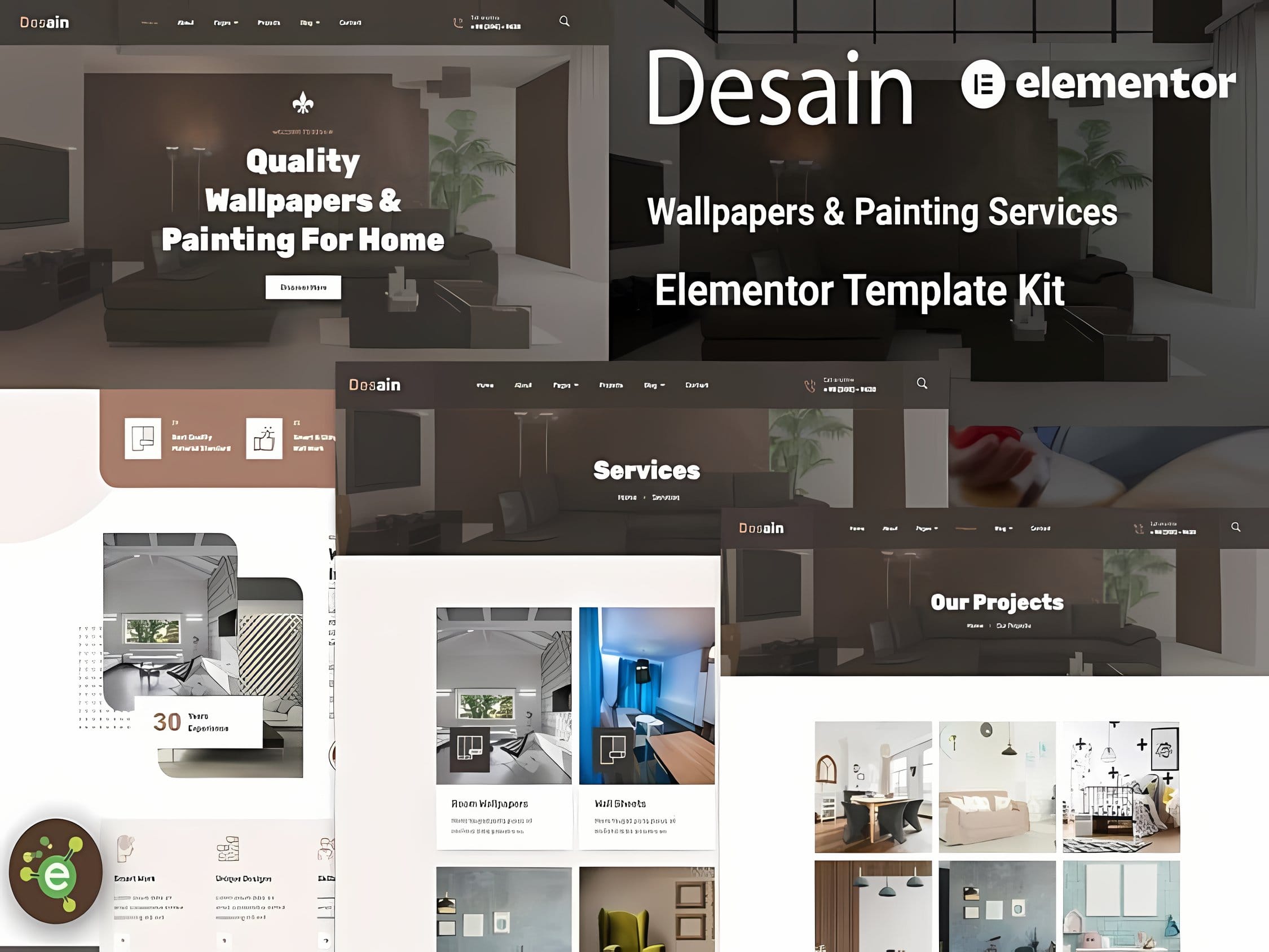 Szablon Wallpapers Painting Services Elementor Template Kit