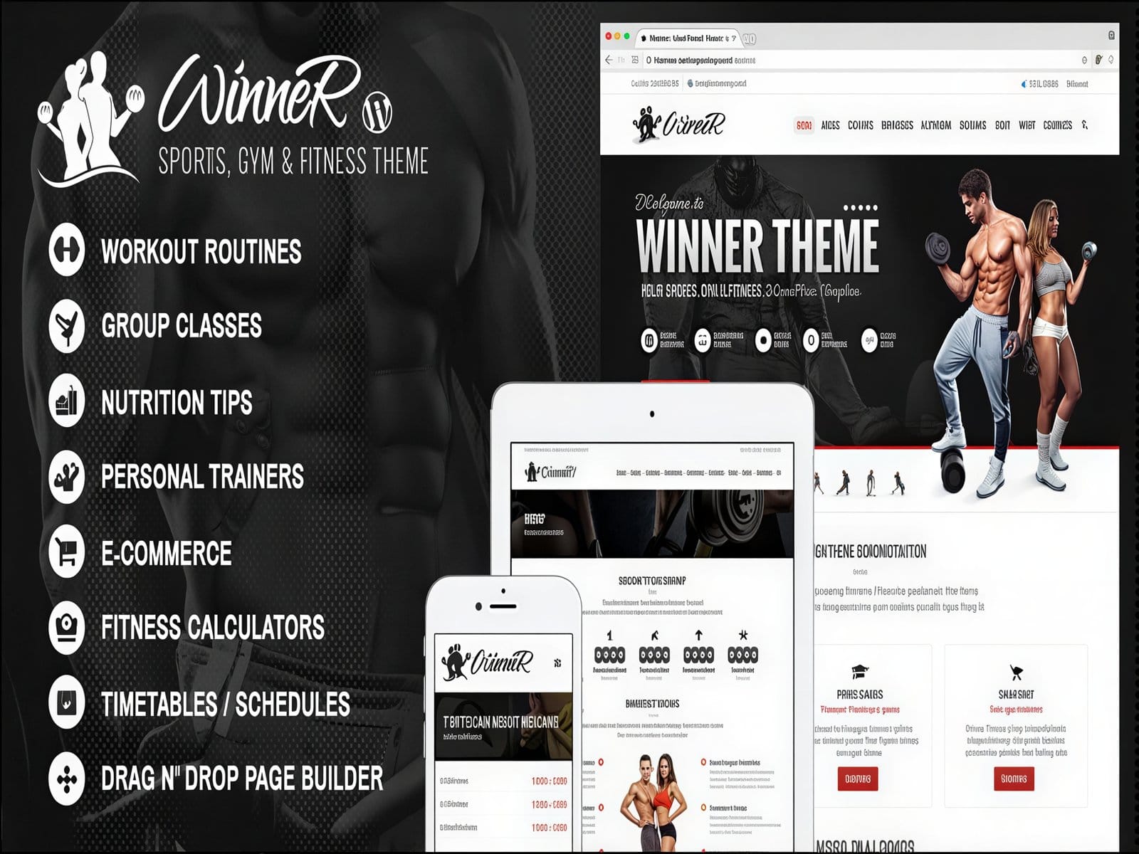Szablon Winner Fitness Gym WordPress Theme Szablon Winner Fitness Gym WordPress Theme