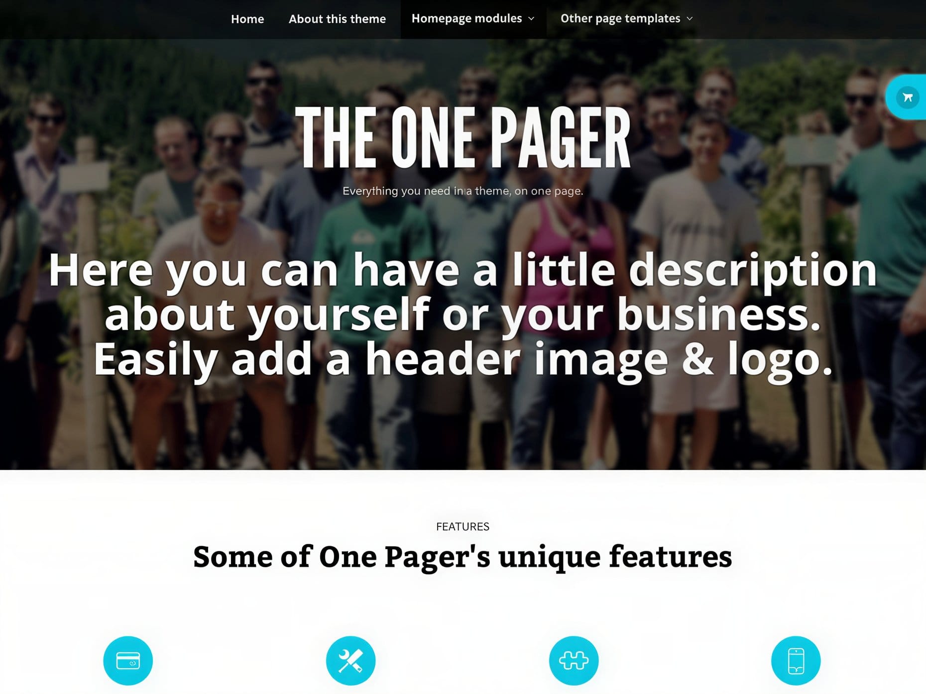 Szablon WooThemes The One Pager WooCommerce Themes