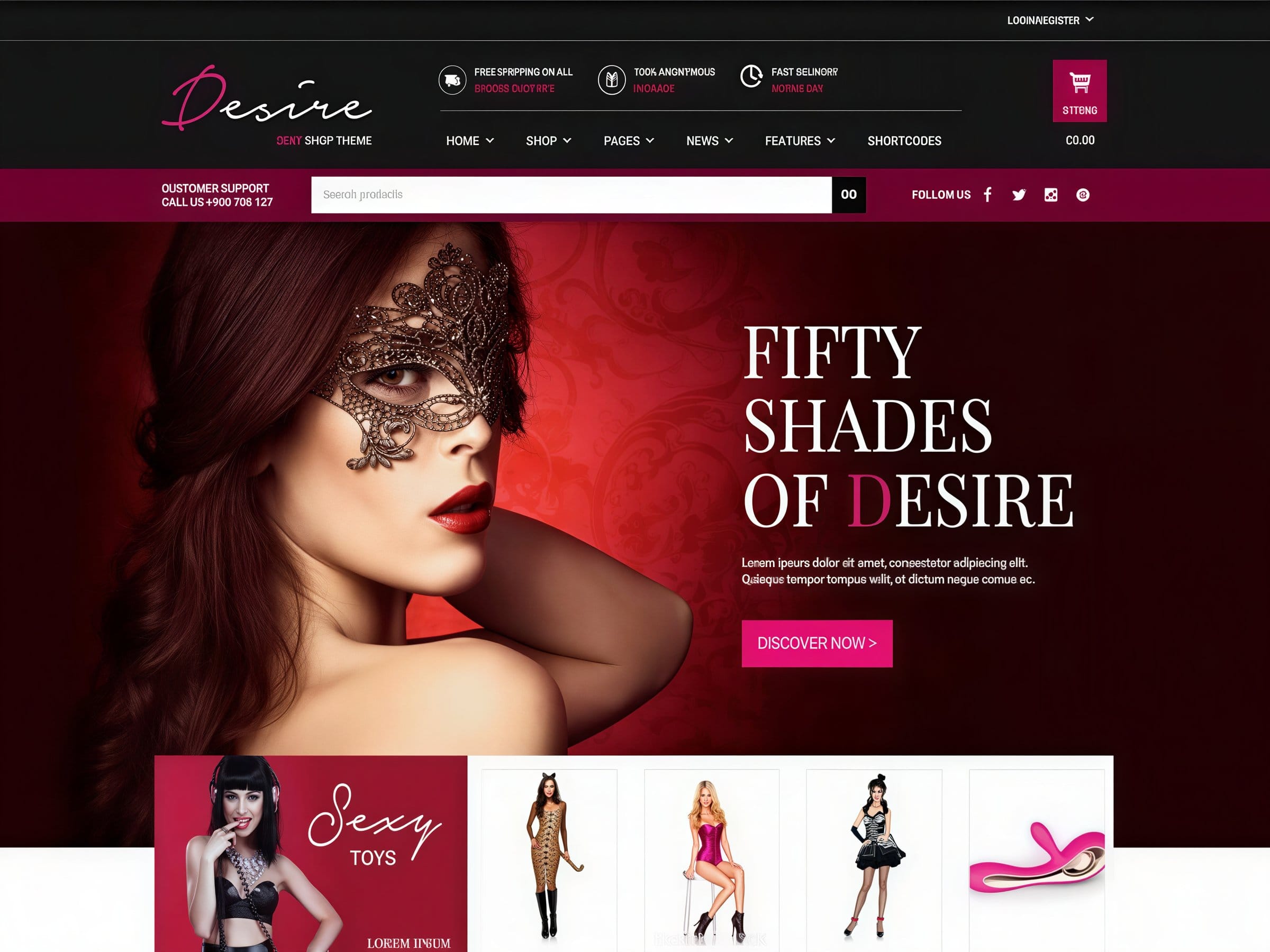 Szablon YITH Desire Sexy Shop Premium WooCommerce Themes