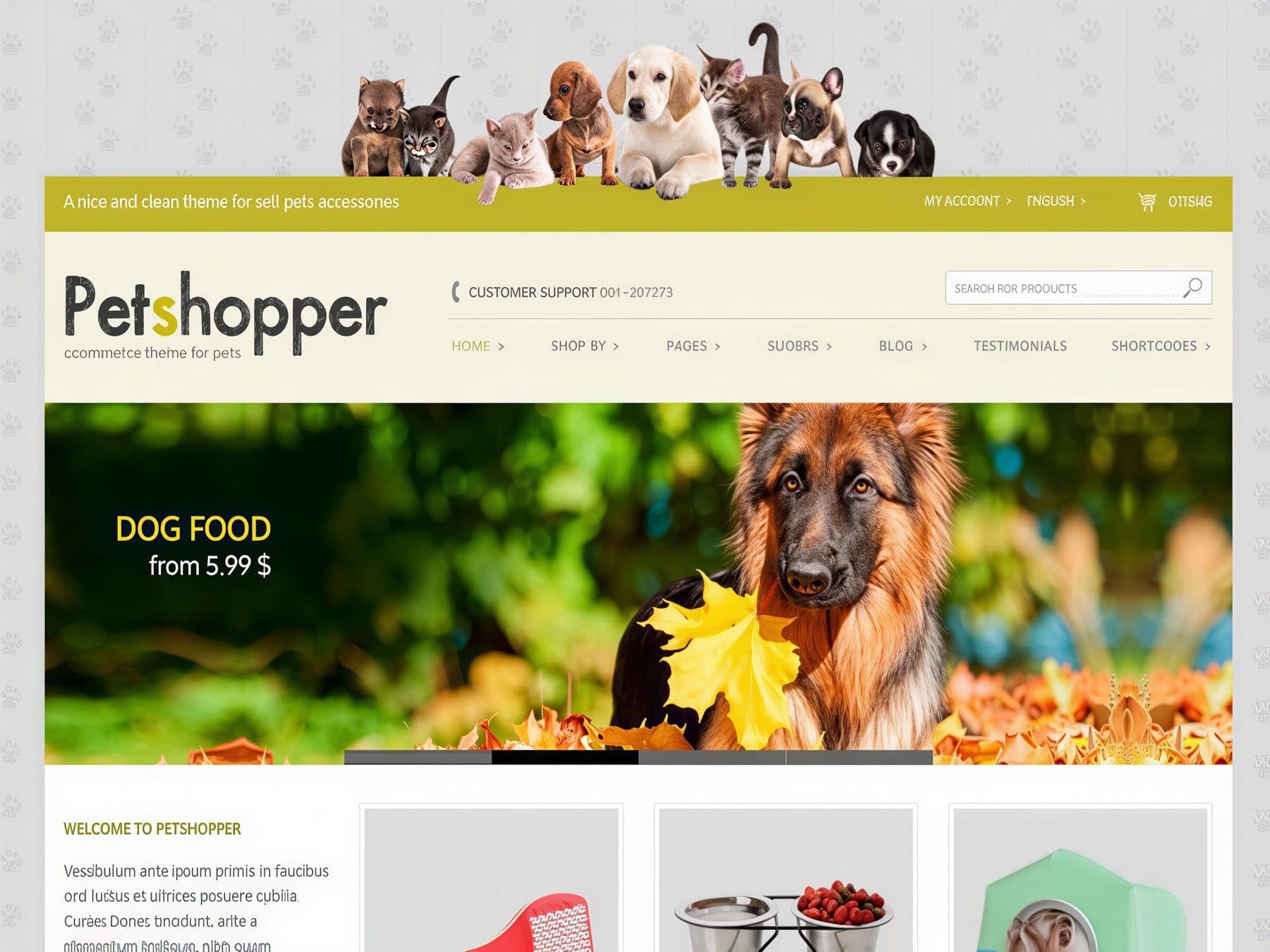 Szablon YITH Petshopper Premium WooCommerce Themes