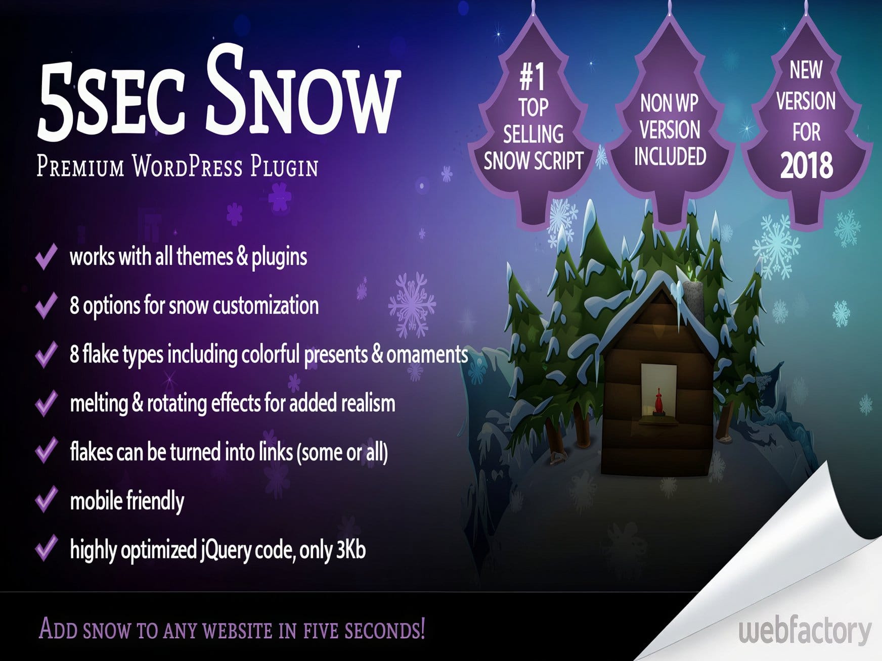 Wtyczka 5Sec Snow WordPress Plugin