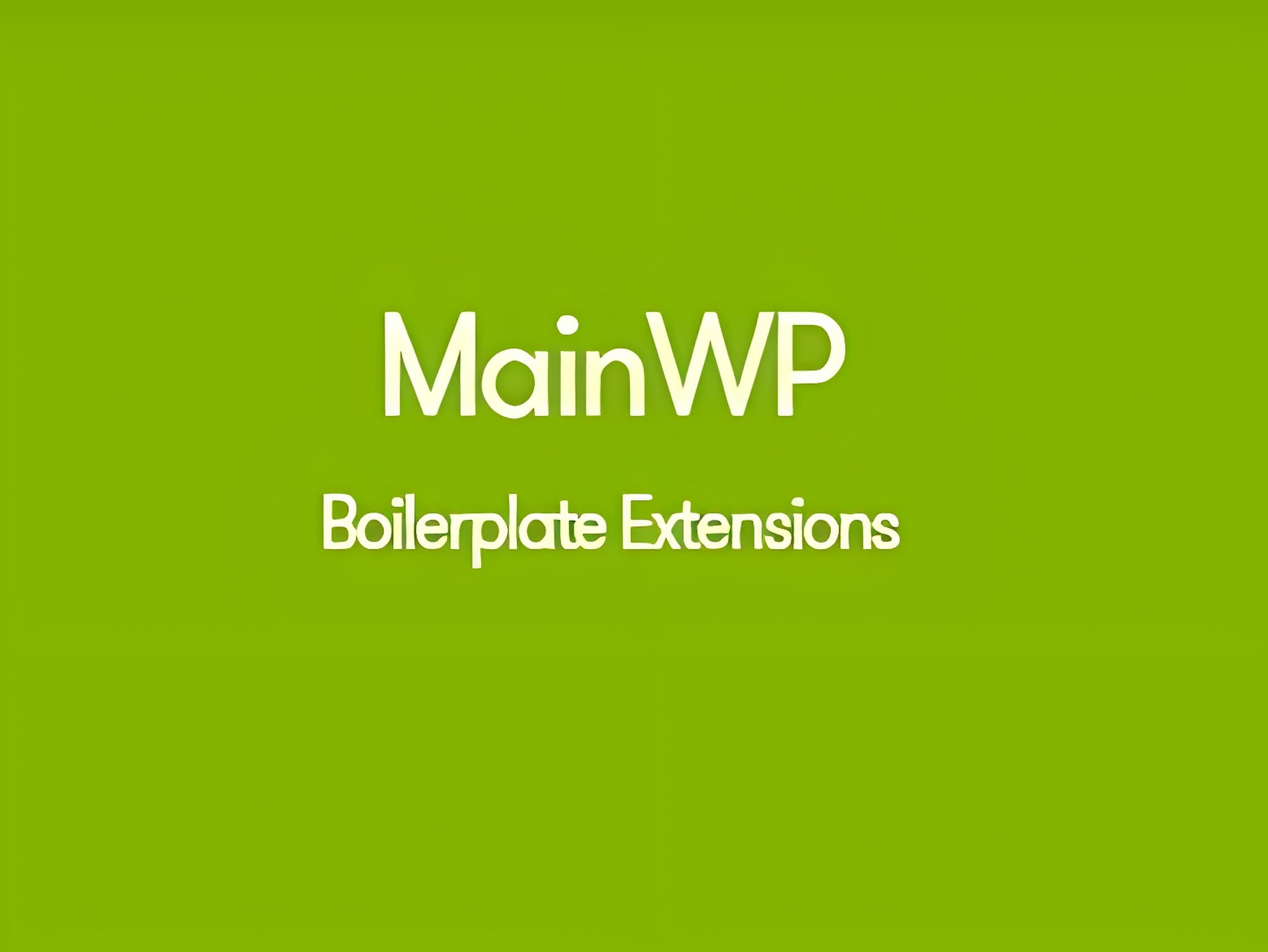 Wtyczka MainWP Boilerplate Extension