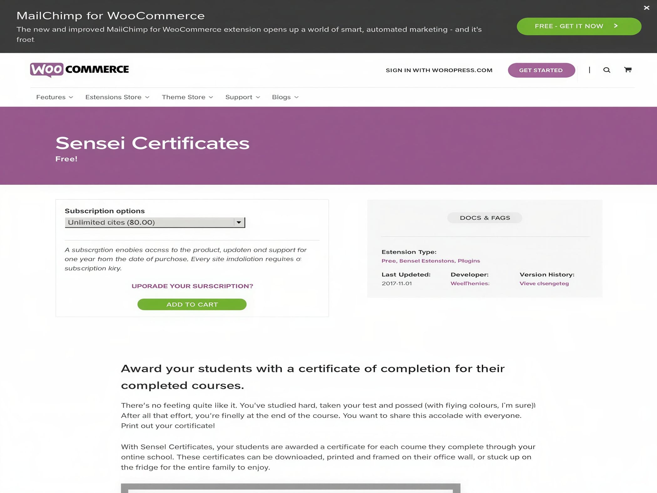 Wtyczka Sensei Certificates