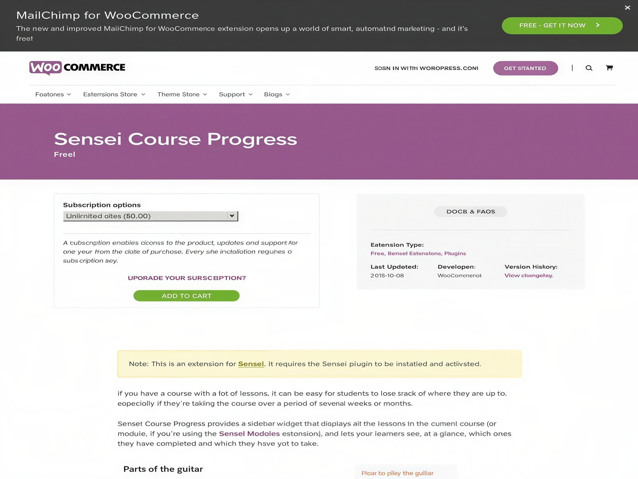 Wtyczka Sensei Course Progress