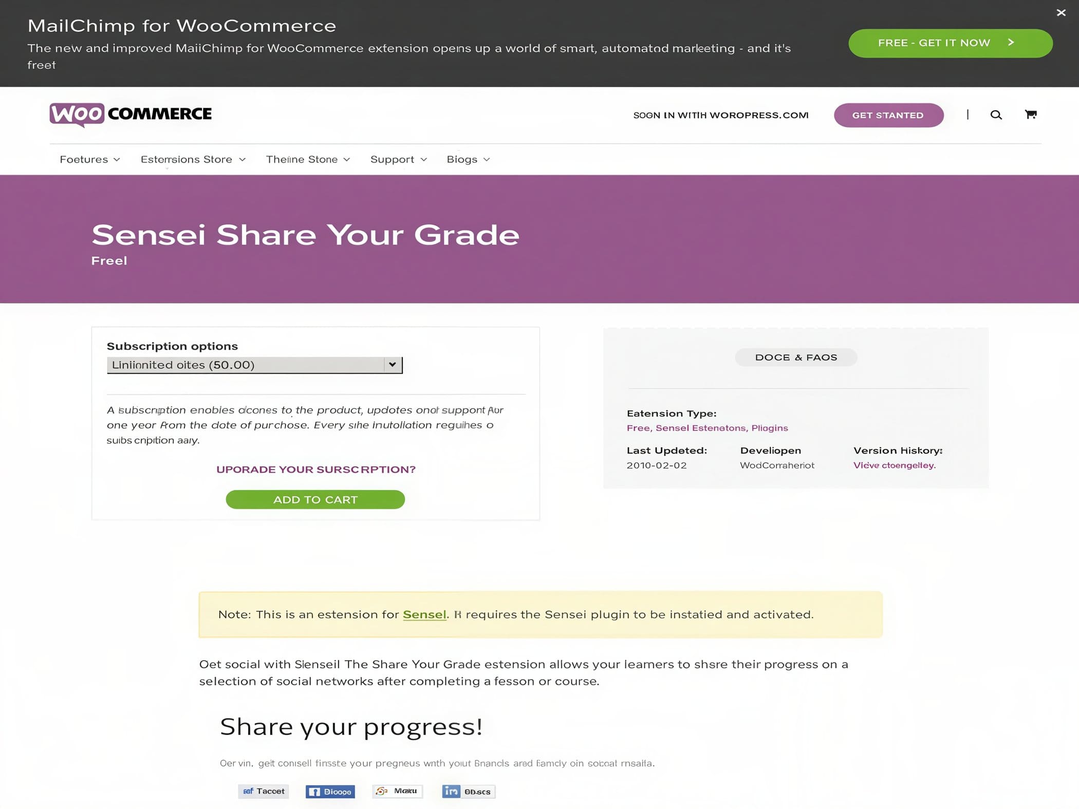 Wtyczka Sensei Share Your Grade