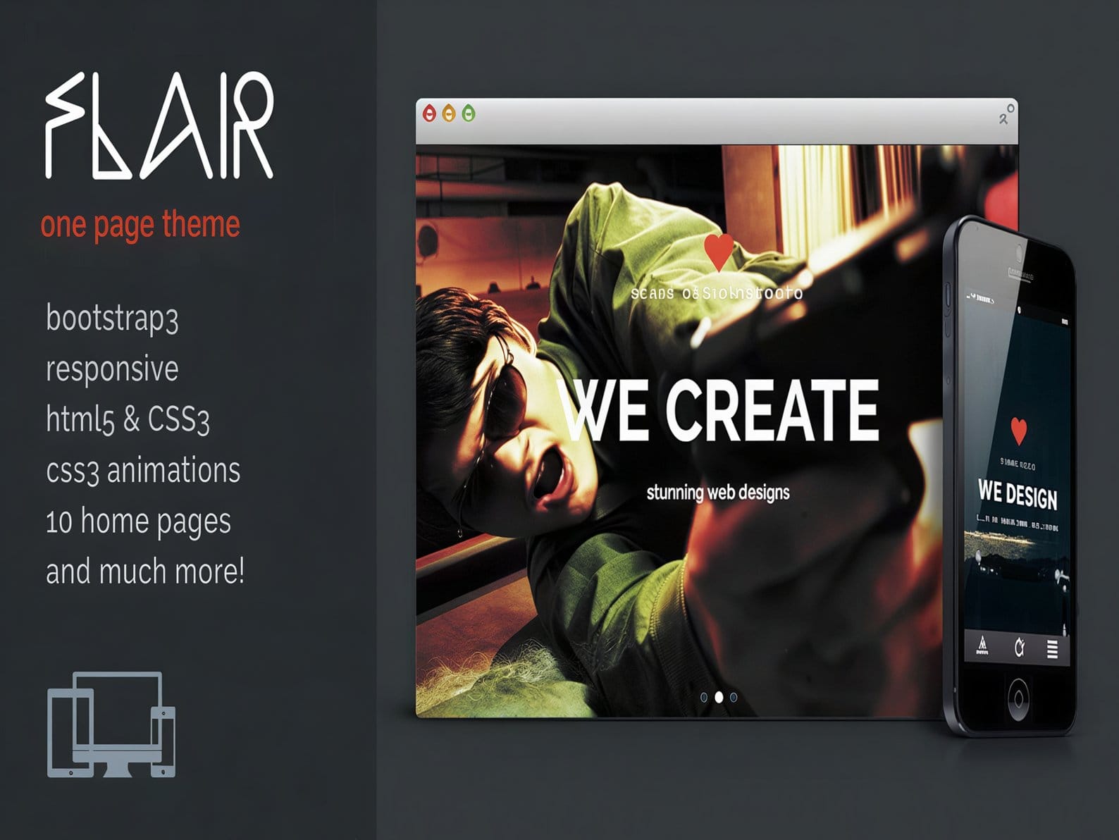 Szablon Flair One Page Responsive WordPress Theme