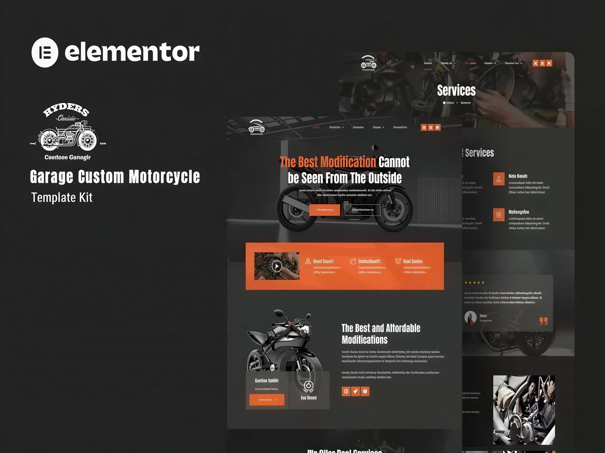 Szablon Ryders Garage Custom Motorcycle Elementor Template Kit Szablon Ryders Garage Custom Motorcycle Elementor Template Kit
